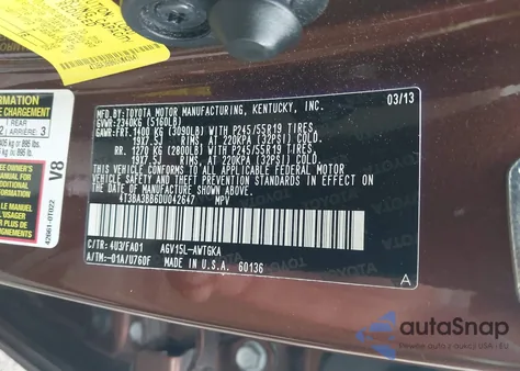 2013 Toyota Venza Le from USA, damaged, VIN 4T3BA3BB6DU042647